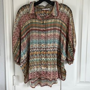 Sz Small dolman sleeve button up